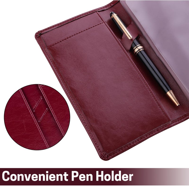 Aurya Leather Checkbook Covers for Personal Checkbook, Checkbook Holder with Free Vinyl Divider, Checkbook Cover for Duplicate Checks for Men and Women - Image 4